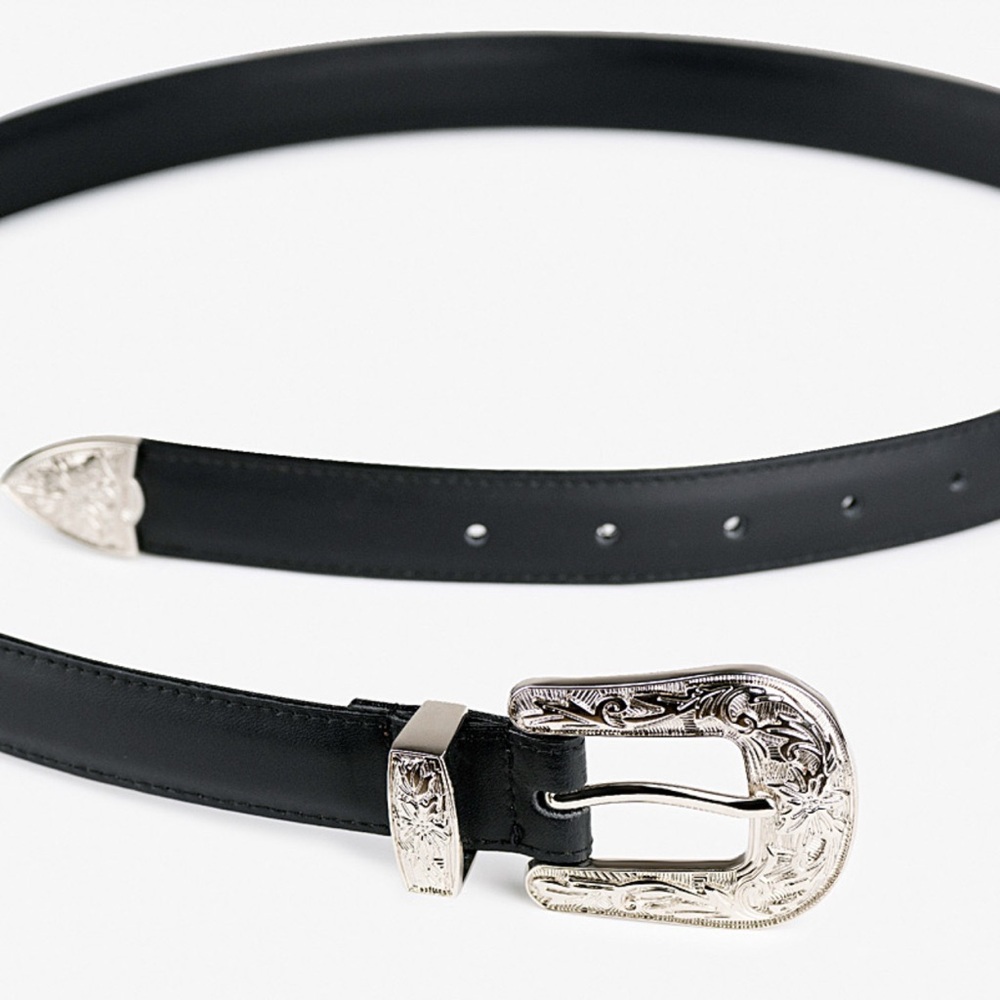 Western buckle leather belt